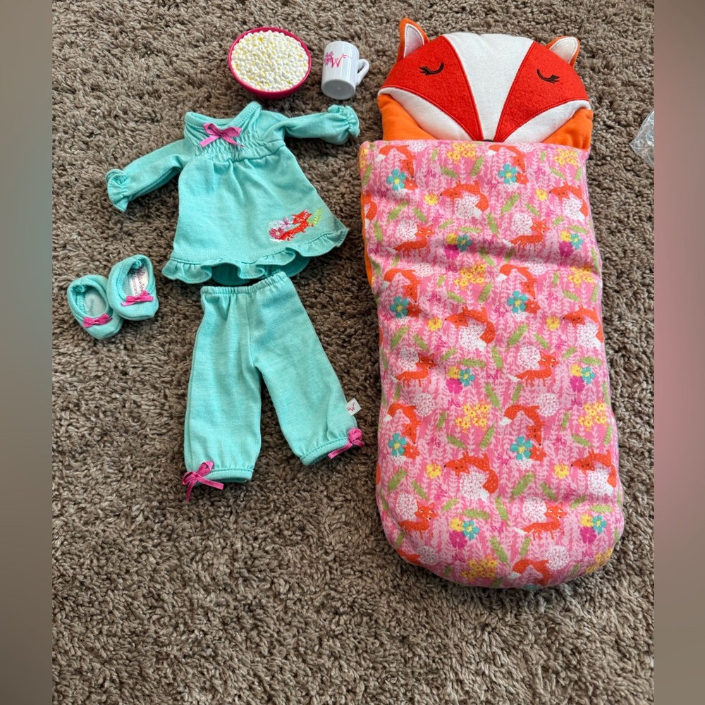 AG Wellie wishers American Girl Fox sleepover set Welliewishers